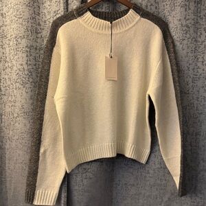 Elan Women's Two-Tone Sweater - Cream and Gray